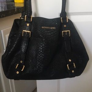 Black snakeskin Michael Kors handbag